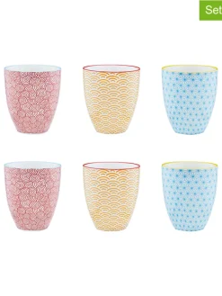 6er-Set: Becher "Color" in Rot/ Gelb/ Hellblau - 300 ml