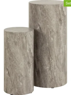 2er-Set: Beistelltische "Dice" in Grau