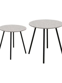 2er-Set: Beistelltische in Grau/ Schwarz