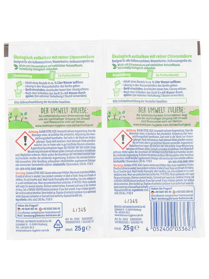 5er-Set: Bio-Entkalker, je 2x 25g