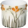 3er-Set: Blumentöpfe "Dried Flowers" in Creme - (H)8 x Ø 9 cm