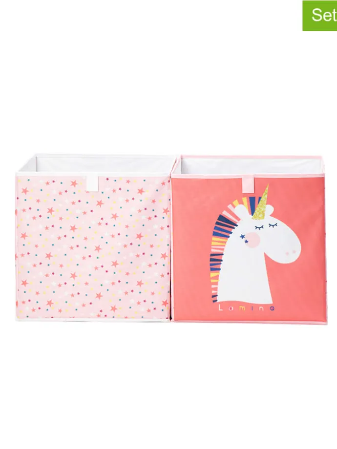 2er-Set: Boxen in Rosa - (B)33 x (H)33 x (T)33 cm