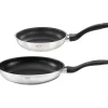 2er-Set: Bratpfannen "Basic Line" in Silber/ Schwarz