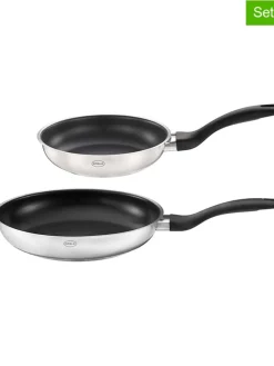 2er-Set: Bratpfannen "Basic Line" in Silber/ Schwarz