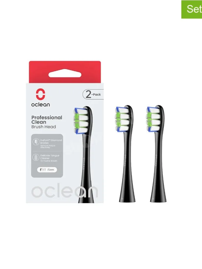 2er-Set: Bürstenköpfe ''Professional Clean'' in Schwarz