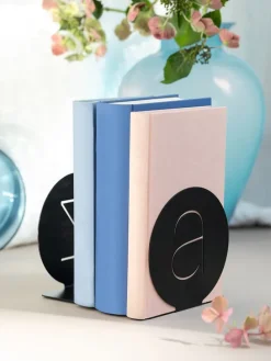 2er-Set: Buchstützen in Schwarz