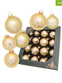 16er-Set: Christbaumkugeln in Gold