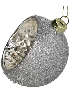 2er-Set: Christbaumkugeln in Silber - Ø 8 cm