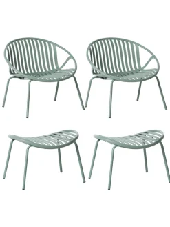 4er-Set Cocktailsessel CASPERIA in Grün