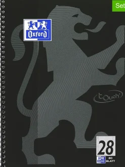 10er-Set: Collegeblöcke "Touch - Lineatur 28" in Schwarz - DIN A4