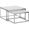 2er-Set Couchtisch BREA in Weiß/Silber