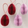 4er-Set: Dekoanhänger "Eggo" in Lila/ Bordeaux - (H)8 cm