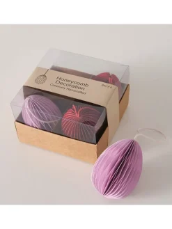 4er-Set: Dekoanhänger "Eggo" in Lila/ Bordeaux - (H)8 cm