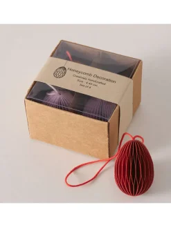 4er-Set: Dekoanhänger "Eggo" in Lila/ Bordeaux - (H)4,5 cm