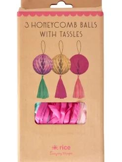 3er-Set: Dekoanhänger in Pink/ Gelb - Ø 10 cm