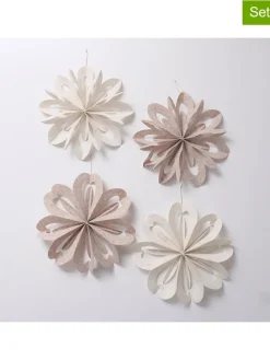 4er-Set: Dekoanhänger "Kassio" in Creme/ Beige - (H)6 cm