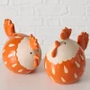 2er-Set: Dekofiguren "Agathy" in Orange/ Creme - (H)12 cm