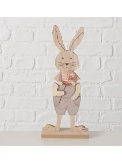 2er-Set: Dekofiguren "Belia" in Hellbraun/ Creme/ Grau - (H)33,5 cm