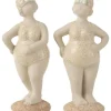 2er-Set: Dekofiguren "Frau" in Beige - (H)25 cm