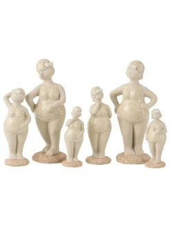 2er-Set: Dekofiguren "Frau" in Beige - (H)25 cm