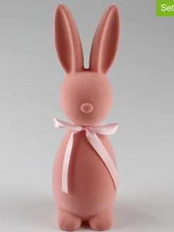 2er-Set: Dekofiguren ''Hase'' in Rosa - (B)5,5 x (H)18 x (T)5 cm