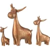 3er-Set: Dekofiguren "Hirschen" in Kupfer - (B)18 x (H)25 cm
