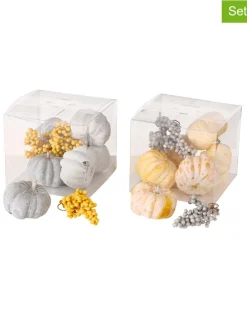 18er-Set: Dekofiguren in Grau/ Gelb - (B)6 x (H)7 cm