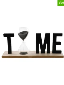 2er-Set: Dekofiguren "Time" in Schwarz - (B)32 x (H)12 x (T)8 cm