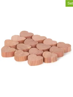 15er-Set: Dekoherzen in Hellbraun - (B)2 x (H)2,5 cm