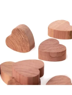 15er-Set: Dekoherzen in Hellbraun - (B)2 x (H)2,5 cm