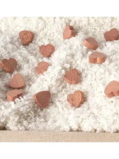 15er-Set: Dekoherzen in Hellbraun - (B)2 x (H)2,5 cm