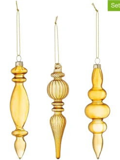 3er-Set: Dekohänger ''Aurelia'' in Gold - (L)15,5 cm