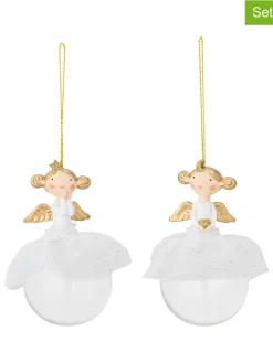 2er-Set: Dekohänger ''Griselda'' in Weiß - (L)11,5 cm