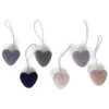 6er-Set: Dekohänger ''Hearts'' in Grau/ Blau/ Beige - (L)3 x (B)3 cm