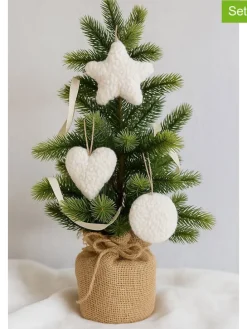 3er-Set: Dekohänger in Creme - (L)12 cm