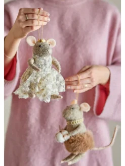 2er-Set: Dekohänger ''Peo'' in Grau/ Beige - (L)23 cm