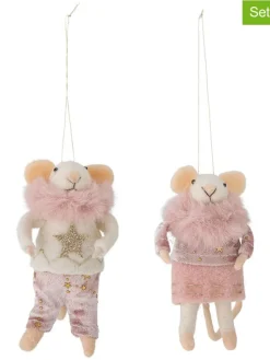 2er-Set: Dekohänger ''Peo'' in Rosa - (L)13 cm