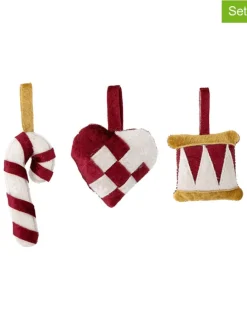 3er-Set: Dekohänger ''Velua'' in Rot/ Weiß