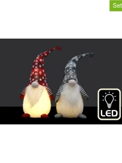 2er-Set: Dekoleuchten "Santa" in Rot/ Grau - (H)40 cm (Überraschungsprodukt)