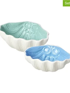 2er-Set: Dekoschalen in Blau/ Mint