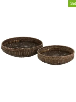 2er-Set: Dekoschalen in Braun