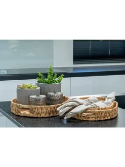 3er-Set: Dekotabletts in Natur