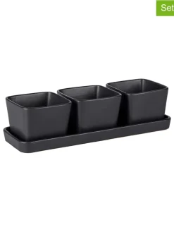 3er-Set: Dipschalen in Schwarz