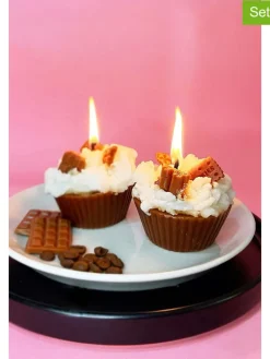 2er-Set: Duftkerzen in Braun/ Weiß - 2x 110 g