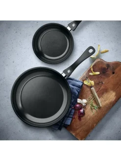 2er-Set: Edelstahl-Bratpfannen 