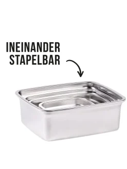 4er-Set: Edelstahl-Frischhaltedosen