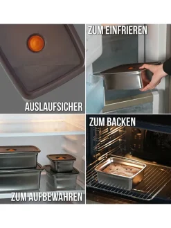 4er-Set: Edelstahl-Frischhaltedosen
