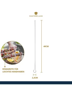 2er-Set: Edelstahl-Grillspießen - 2x 6 Stück