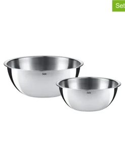 2er-Set: Edelstahl-Rührschüsseln