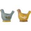 2er-Set: Eierbecher "Birdy" in Blau/ Gelb - (B)8 x (H)8 cm